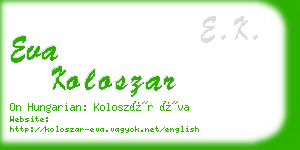 eva koloszar business card